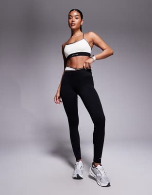 P. E Nation - Status - Lange Leggings in Schwarz und Walnussbraun