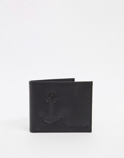 Peckham Rye leather wallet with anchor detail