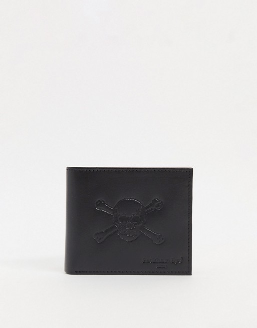 Peckham Rye leather wallet with skull detail