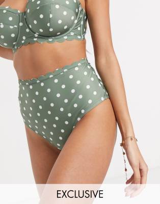 khaki green high waisted bikini