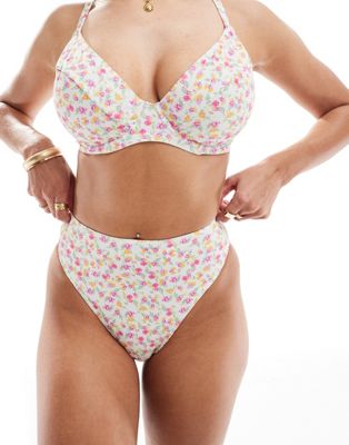 Peek and Beau Fuller Bust high-waist bikini bottom in ditsy floral print