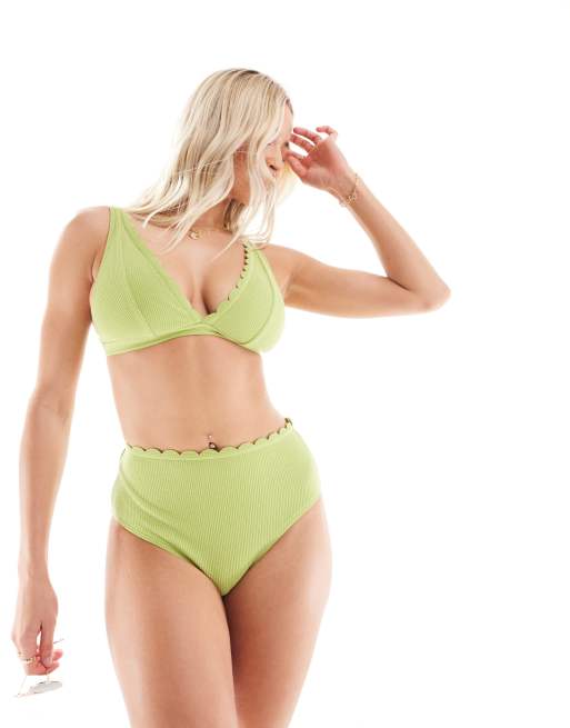 Triangle bikini high waisted sales
