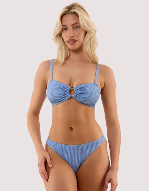 Peek & Beau Annabelle cornflower blue scrunch bikini in blue - view 1