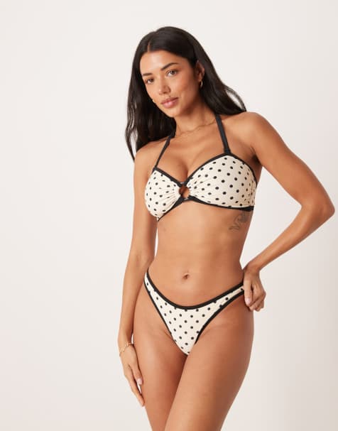 Peek & Beau bandeau bikini top in polka dot - view 1