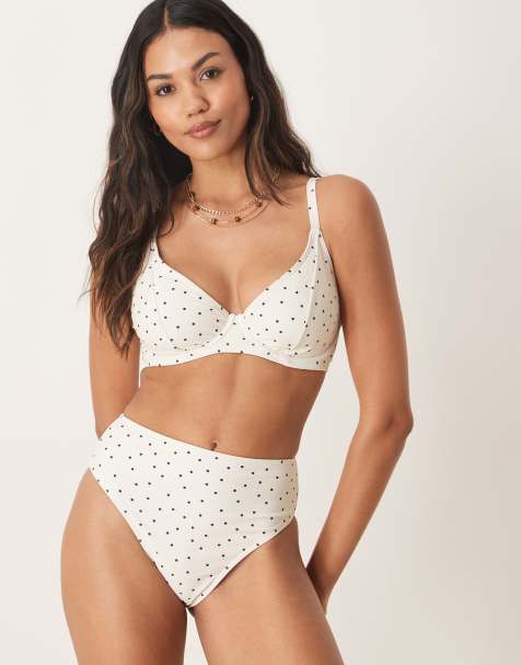 Peek & Beau - Bikini à petits pois - Crème et noir - view 1