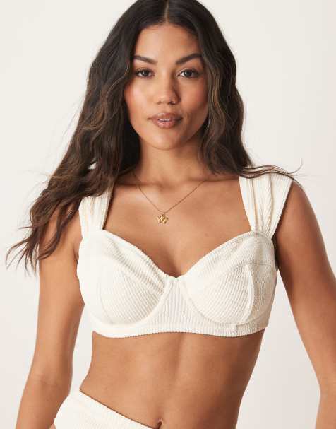 Peek & Beau bikini with ruched straps in ivory - view 1