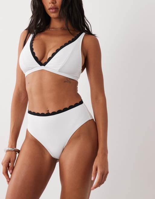 Peek & Beau - Bikiniset met contrast en geschulpte rand in wit, 3 van 3