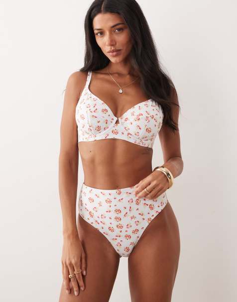 Peek & Beau - Bikinibroekje met hoge taille en fijne bloemenprint - view 1