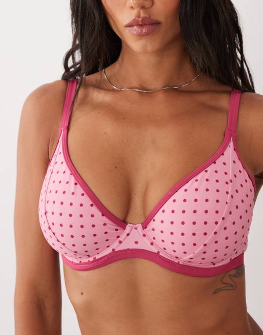 Peek & Beau - Bikinitopje met beugels, contrast en stippen in roze, 2 van 4