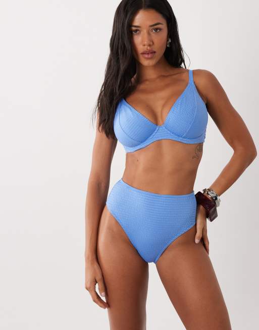 Peek & Beau - Bikinitopje met textuur en beugels in blauw, 4 van 4