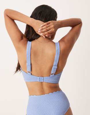 Peek & Beau Crinkle Underwire Bikini Top With Scallop Detail
