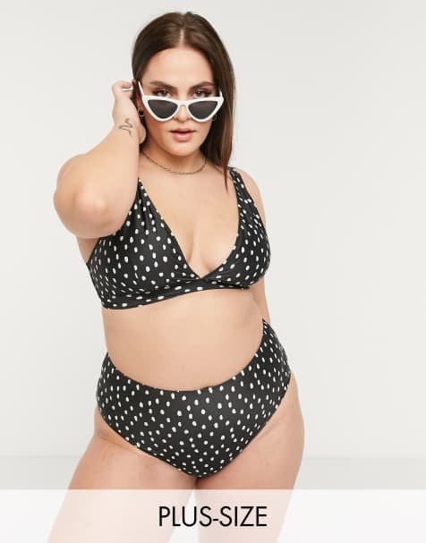 Peek & Beau Curve Exclusive mix and match triangle bikini top in polka dot - view 1
