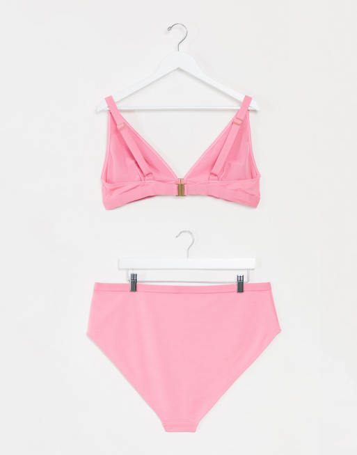 Peek & Beau Curve – Rosa ribbad bikiniunderdel med hög midja, endast hos ASOS, 2 av 4