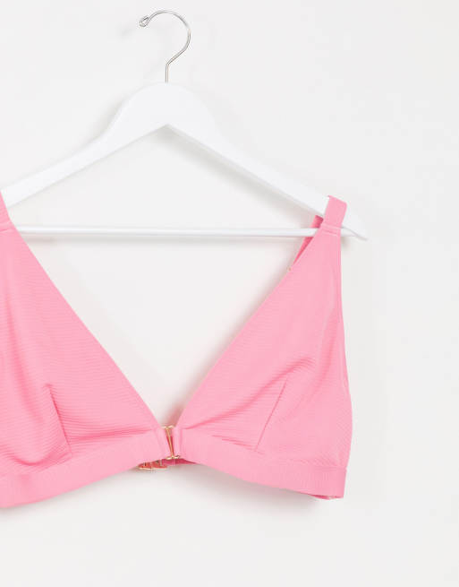 Peek & Beau Curve – Rosa ribbad bikiniunderdel med hög midja, endast hos ASOS, 3 av 4