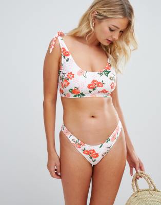 white floral bikini