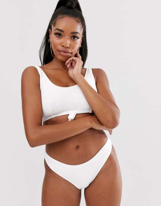 White scrunch hot sale bikini bottoms