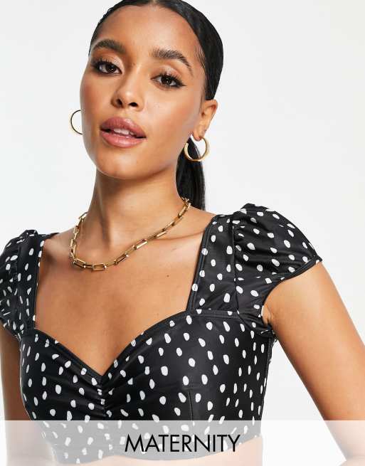Peek & Beau - Exclusivité - Haut de bikini de maternité avec encolure en cœur et à pois