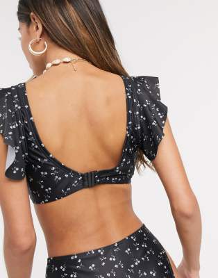 ruffle sleeve bikini top