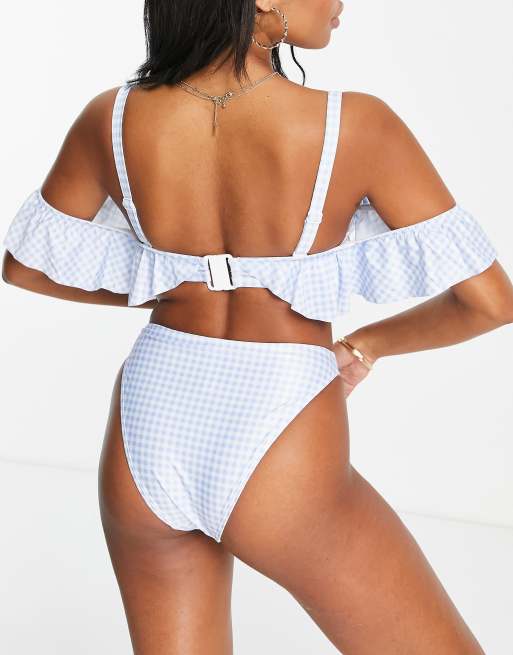 Off the store shoulder underwire swimsuit