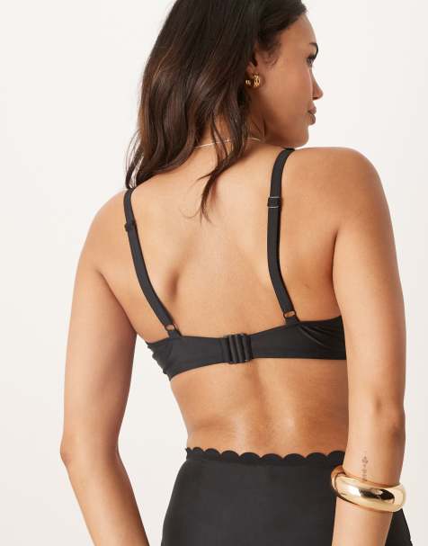Peek & Beau Fuller Bust scallop bikini set in black - view 1
