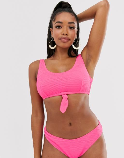 Peek & Beau Fuller Bust – Scrunch – Exklusives Bikinioberteil in Rosa, Körbchengröße D-F, 4 von 4