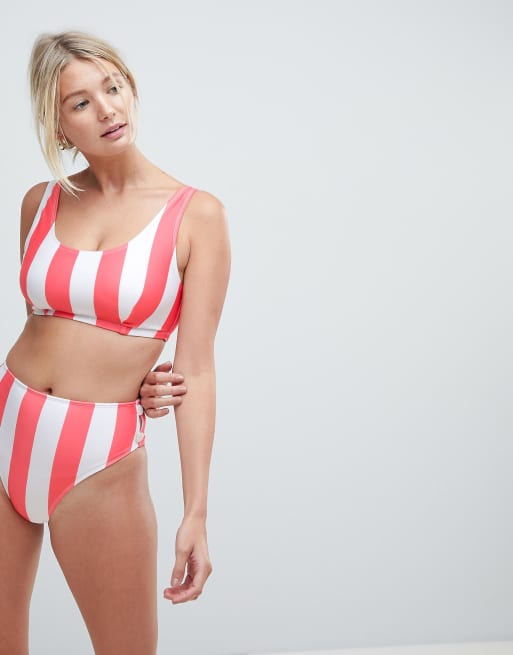 Peek & Beau Fuller Bust Stripe Bikini Top DD-G, 4 of 4