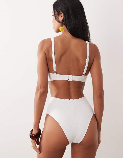 Peek & Beau - Højtaljede hvide bikinitrusser med broderie anglaise, 4 af 4