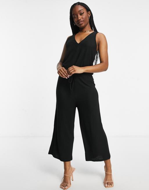 Peek & Beau lounge rib slouchy jumpsuit in black | ASOS