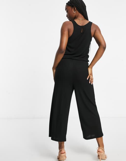 Peek & Beau - Løstsiddende lounge-jumpsuit i sort ribstrik, 2 af 4