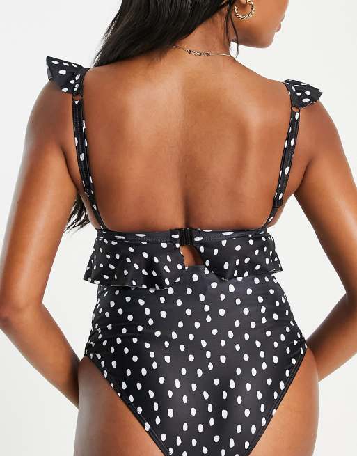 Peek & Beau Maternity - Badedragt med polkaprikker og flæsedetaljer - Kun hos ASOS, 2 af 4