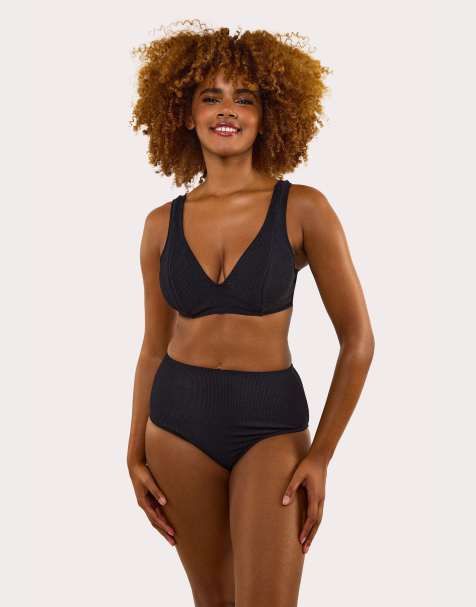 Peek & Beau Mila fuller bust scrunch bikini in black - view 1