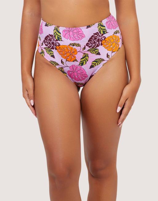 Peek & Beau mix & match palm print bikini in pink, 2 of 5