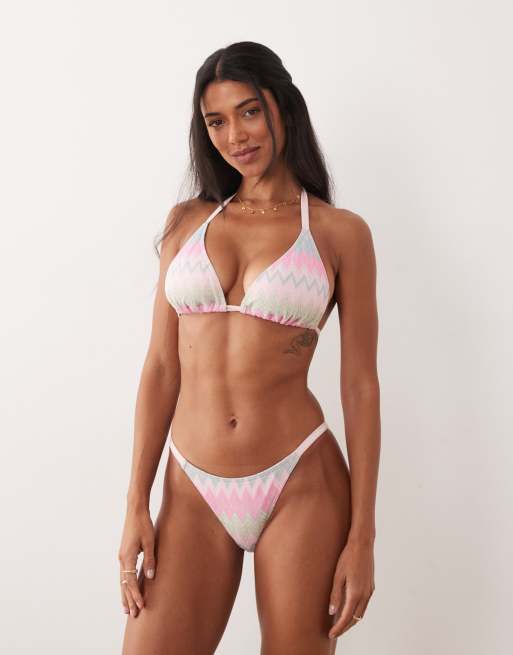 Peek & Beau – Bikini w niebiesko-różową jodełkę, 2 z 3