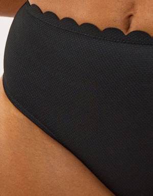 Peek & Beau Peek & beau mix & match scallop high waist bikini bottom in in black