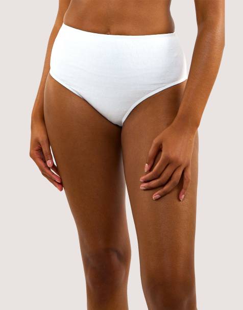 Peek & Beau textured high waisted bikini bottom in white - view 1