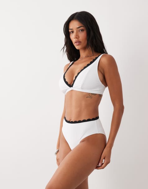 Peek & Beau – Vit bikini med kontrastfärgad uddkant - view 1