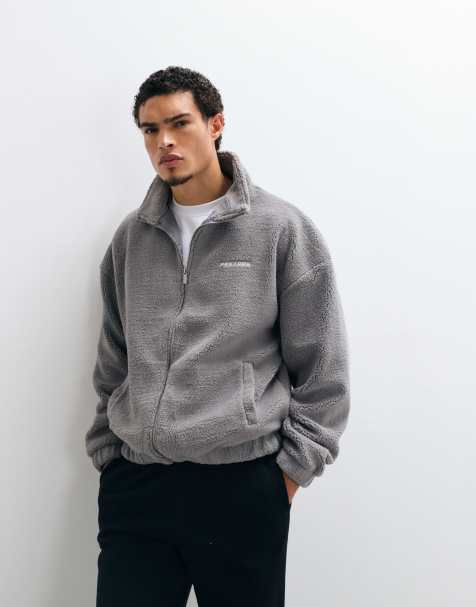 Pegador alto Teddy-Fleecejacke mit Reißverschluss in Grau - view 1