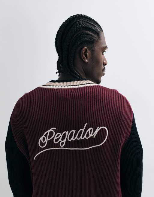 Pegador - Beget - Maglione pesante bordeaux e nero con zip, 2 di 5