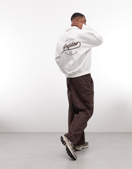 Pegador - Belmonte - Polo sweatshirt met print op de achterkant in wit, 3 van 5