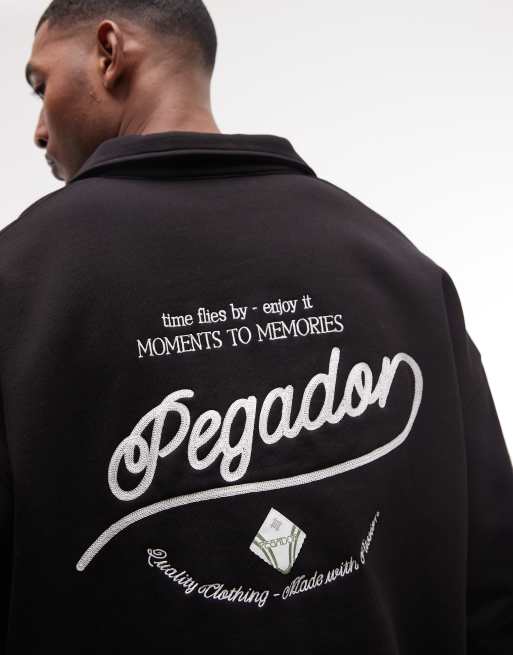 Pegador – Belmonte – Svart sweatshirt med pikékrage och logga baktill, 3 av 5