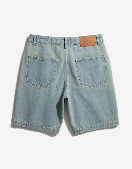 Pegador - Bostic - Denim jort in blauw met vintage wassing, 7 van 12