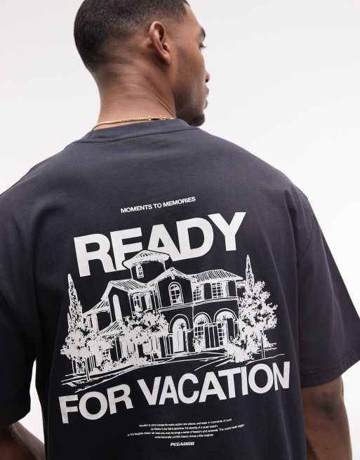 PEGADOR - Bovec - Sort oversized T-shirt med rygprint