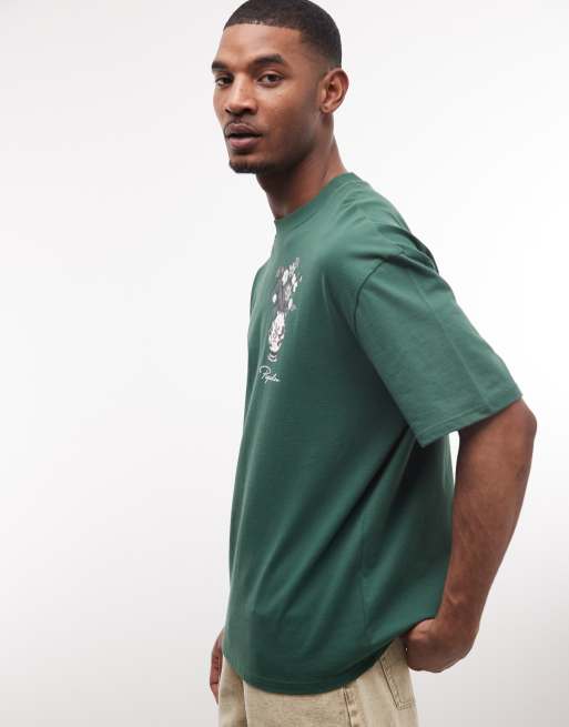 Pegador – Brig – Zielony T-shirt oversize z efektem sprania, 3 z 5
