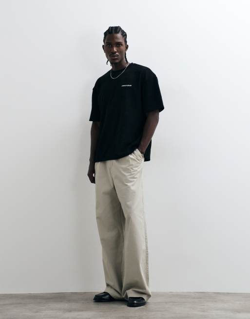 Pegador - camiseta oversize de canalé suave con logo Lagos en negro, 2 de 5