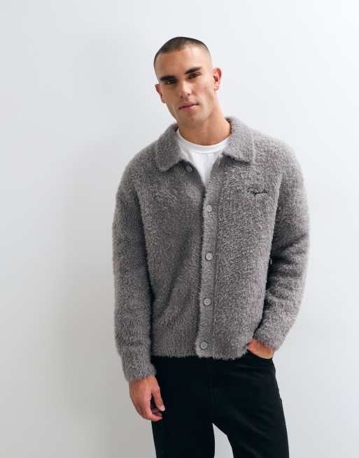 Pegador - cárdigan de punto con botones tipo polo en gris, 1 de 10
