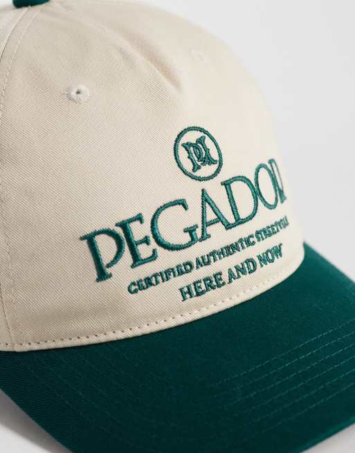 Pegador Catania pet met contrasterende klep in crème/groen, 2 van 3