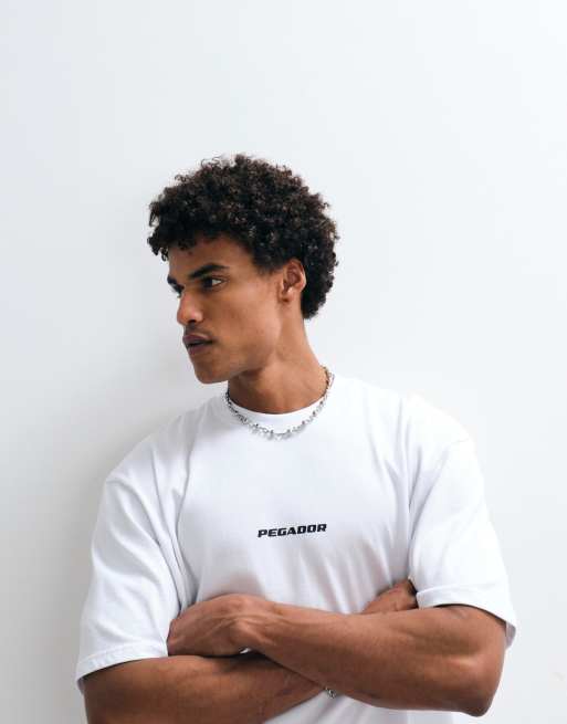Pegador colne logo oversized fit t-shirt in white gum, 2 of 5