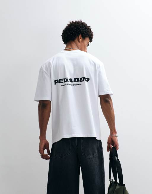 Pegador colne logo oversized fit t-shirt in white gum, 3 of 5
