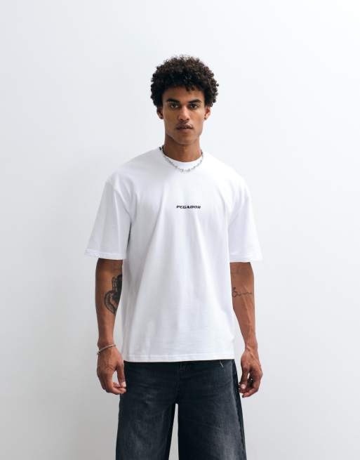 Pegador colne logo oversized fit t-shirt in white gum, 5 of 5