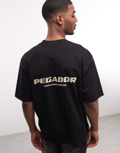 Pegador colne oversized logo t-shirt with back print in black